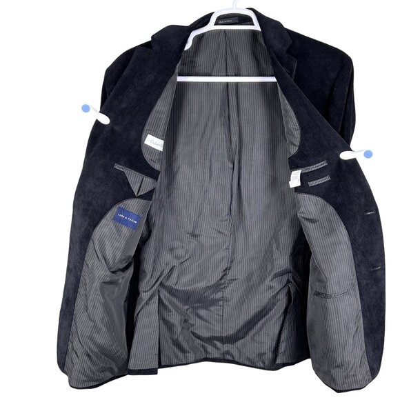 Calvin Klein Mens 46R Black Corduroy Blazer Sport Coat Double Vented Holiday - Picture 3 of 16